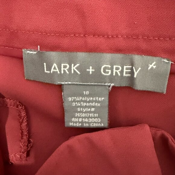 Lark + Grey Mauve Wide Leg Capri Dress Pants W/Fabric Tie Belt Sz 18 - Picture 9 of 10